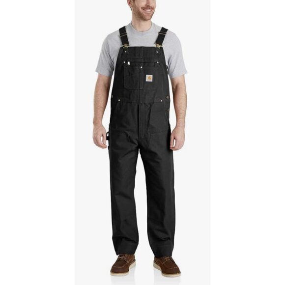 Carhartt Other - CARHARTT Relaxed Fit Duck Bib Overall in Black Rip Stop Workwear Sz 36 x 36 NWT